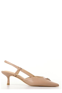Guess Logo Patch Pointed Toe Pumps