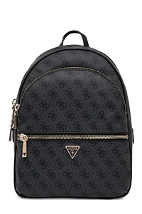 Logo-Patterned Zipped Backpack