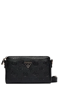 Guess Logo Plaque Zipped Shoulder Bag