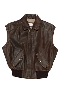 Haikure Button Fastened Leather Gilet