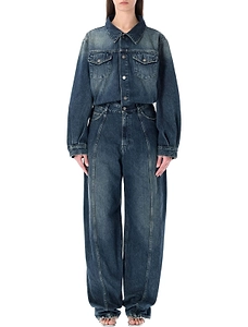 Denim Long-Sleeved Jumpsuit