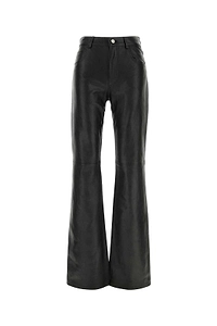 Flora Leather Flared Trousers