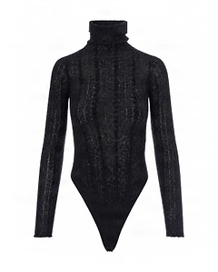 Margie Long Sleeved Cable-Knit Bodysuit