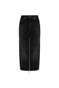 Mira Zip-Front Midi Skirt