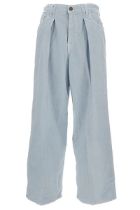Pleated Wide Leg Jeans