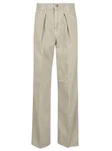 Pleated Wide Leg Jeans