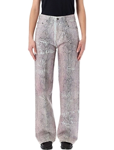 Winona Snake Print Straight-Leg Jeans