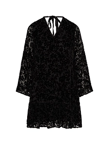 Salome Solid Velvet Burnout Dress