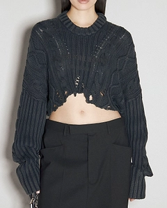 Han Kjobenhavn Cable Knit Frayed Sweater