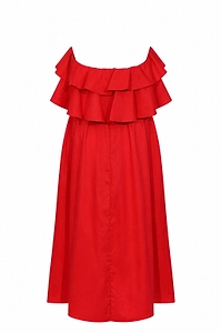 Hanita Off-Shoulder Ruffled Belted Dress