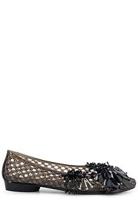 Heavenly Jelly Cutout Beaded Flat Shoes