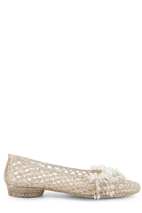Heavenly Jelly Cut-Out Beaded Flat Shoes
