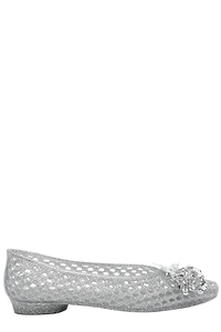 Heavenly Jelly Cut-Out Embellished Ballet Flats
