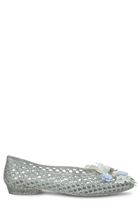 Heavenly Jelly Hibiscus Floral Mesh Ballet Flats