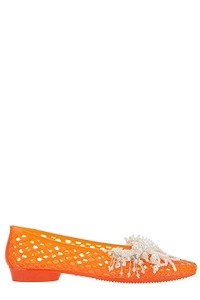 Heavenly Jelly Muse Perforated Beaded Ballet Flats