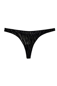 Nieve Flocked Mesh Thong