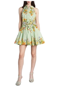 Floral-Printed Sleeveless Mini Dress