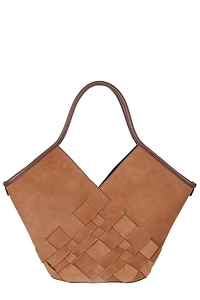 Hereu Coloma Suede Woven Tote Bag