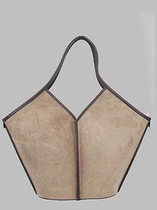 Paneled Suede Tote Bag
