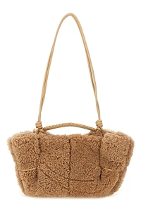 Hereu Textured Knot Fur Shoulder Bag