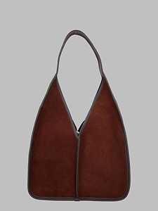Hereu Triangular Suede Shoulder Bag