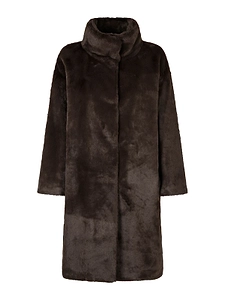 Herno Faux Fur Stand-Collar Coat