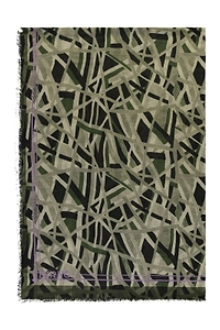 Herno Fringed Graphic Scarf
