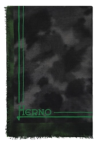 Herno Fringed Logo-Trim Scarf