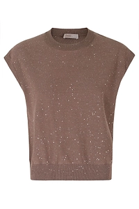 Speckled Sleeveless Knitted Top