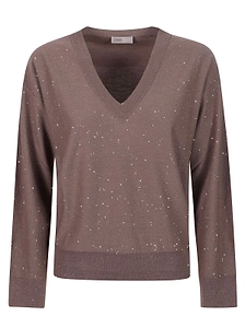 Herno Speckled V-Neck Knitted Jumper