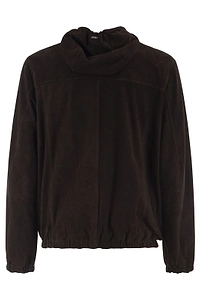 Herno Suede Zip Hooded Jacket