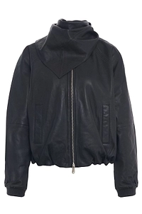 Yvette Leather Bomber Jacket