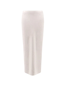 Ribbed Split Hem Knitted Skirt