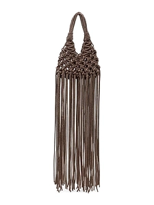 Hibourama Plumes Beaded Fringe Shoulder Bag