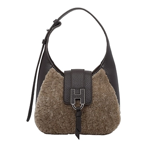 Hogan Faux Fur Panel Shoulder Bag