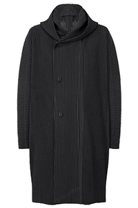 Homme Plissé Issey Miyake Button Detailed Pleated Coat
