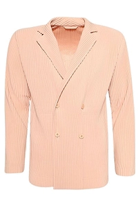 Homme Plissé Issey Miyake Double Breasted Pleated Tailored Blazer