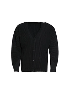 Homme Plissé Issey Miyake Long-Sleeved V-Neck Cardigan