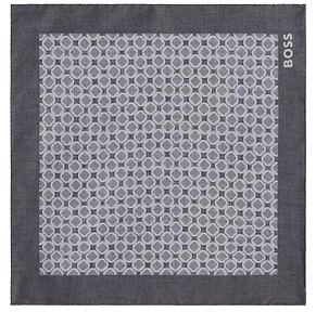 Geometric Border Silk Scarf