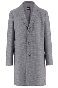 Hugo Boss Houndstooth Patterned Long Coat