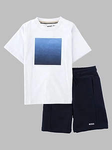 Hugo Boss Kids Logo Detailed Drawstring Shorts Set