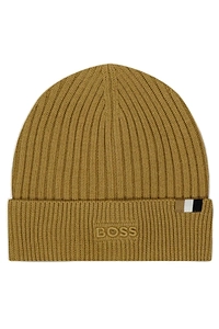 Hugo Boss Kids Logo Detail Ribbed Beanie