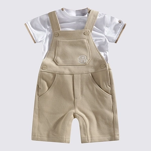 Hugo Boss Kids Logo-Embroidered Dungaree Crewneck T-Shirt Set