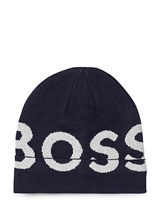 Hugo Boss Kids Logo-Intarsia Knitted Beanie