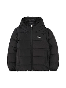 Hugo Boss Kids Logo Printed Hooded Padded Jacket