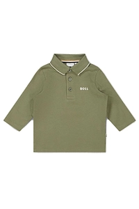 Boss Kids Button Detailed Long-Sleeved Polo Shirt