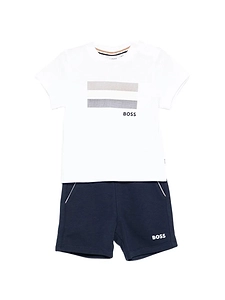 Signature-Stripe Detailed T-Shirt And Shorts Set
