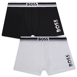 Hugo Boss Kids Two Pack Logo Printed Stretched Boxers