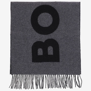 Boss Hugo Boss Logo Jacquard Fringed Edge Scarf