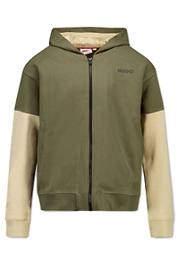 Hugo Kids Colour-Block Graphic Printed Hoodie